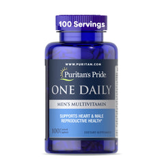 Puritan's Pride One Daily Men's Multivitamin bottle with 100-coated caplets
