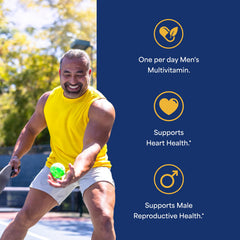 Close-up of Puritan's Pride One Daily Men's Multivitamin packaging