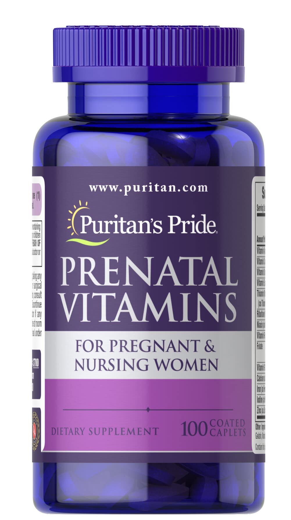 Puritan's Pride Prenatal Vitamins - 100 Caplets