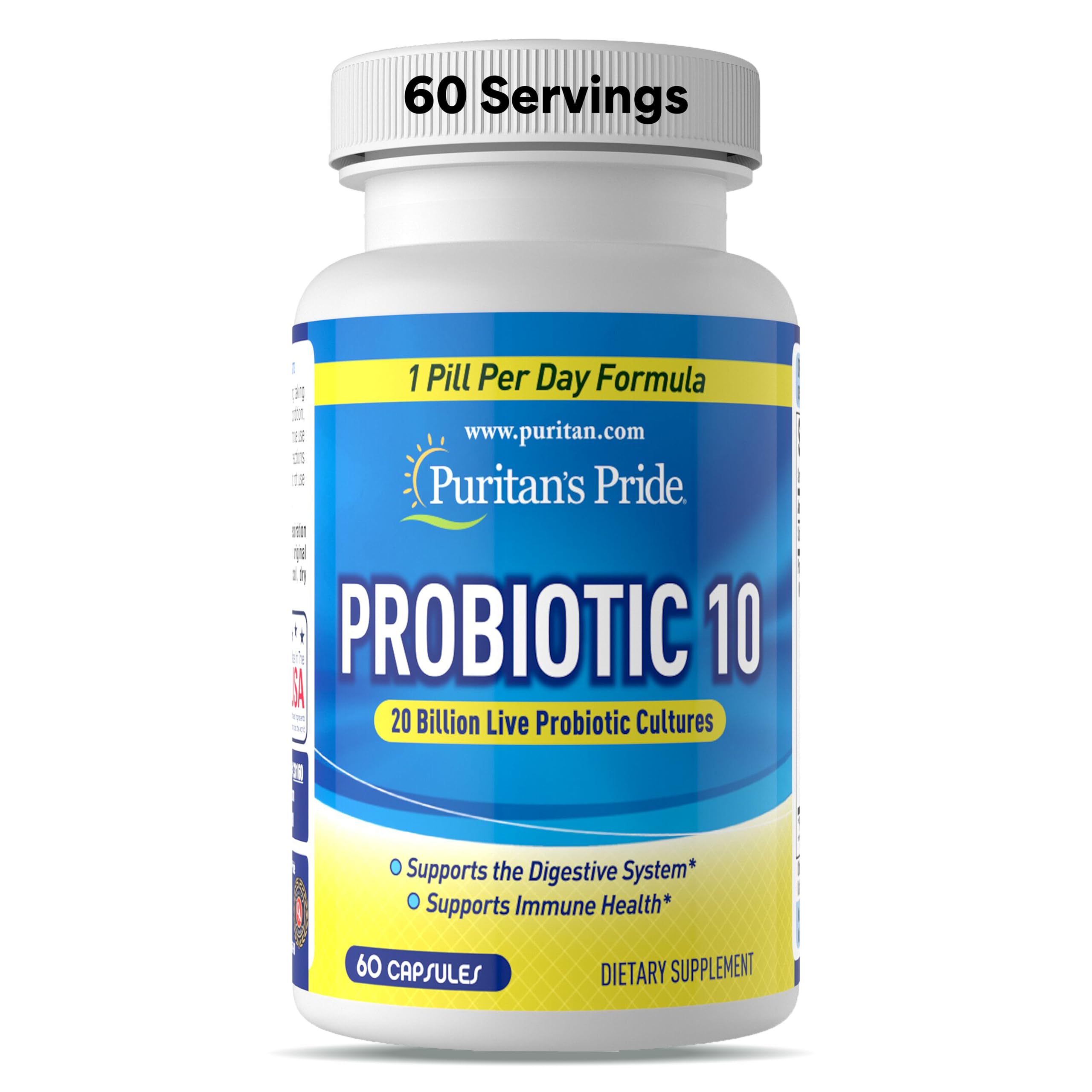 Puritan's Pride Probiotic 10 with Vitamin D bottle front