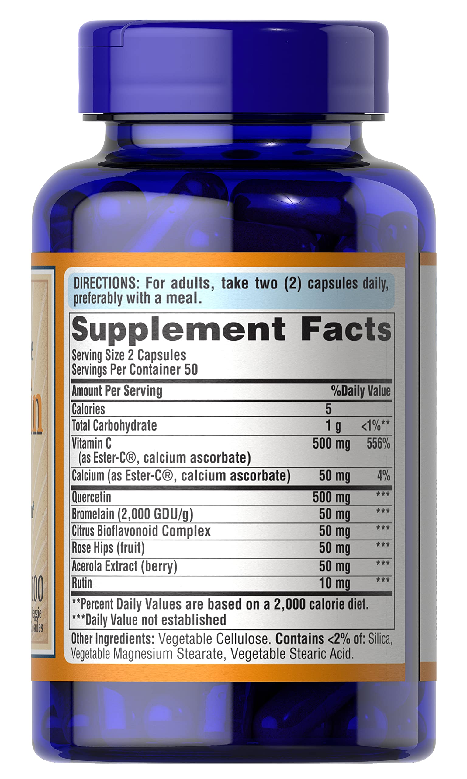 Puritan's Pride Quercetin Complex label on bottle