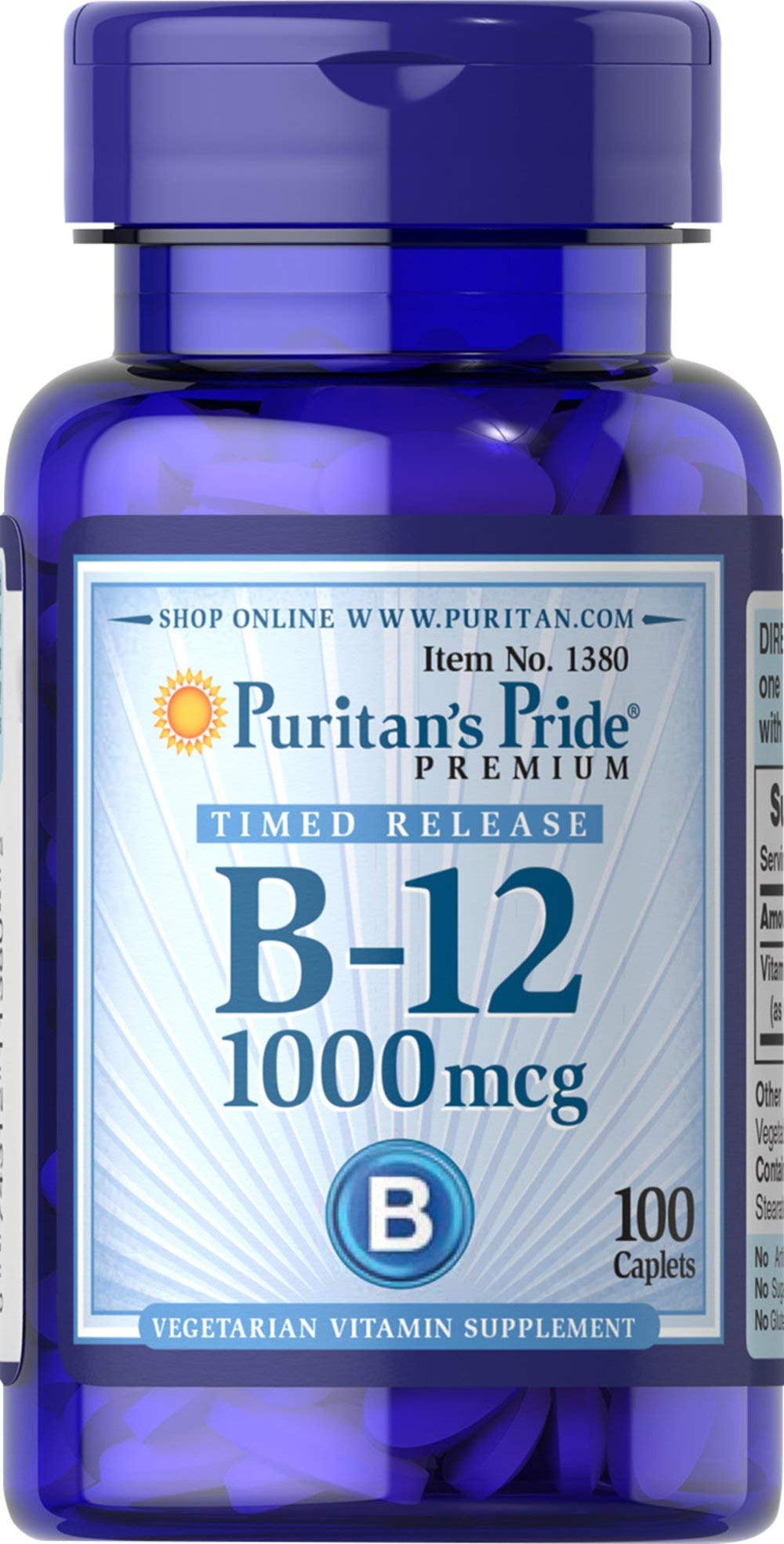 Puritan's Pride Timed Release Vitamin B-12 bottle (250 count)