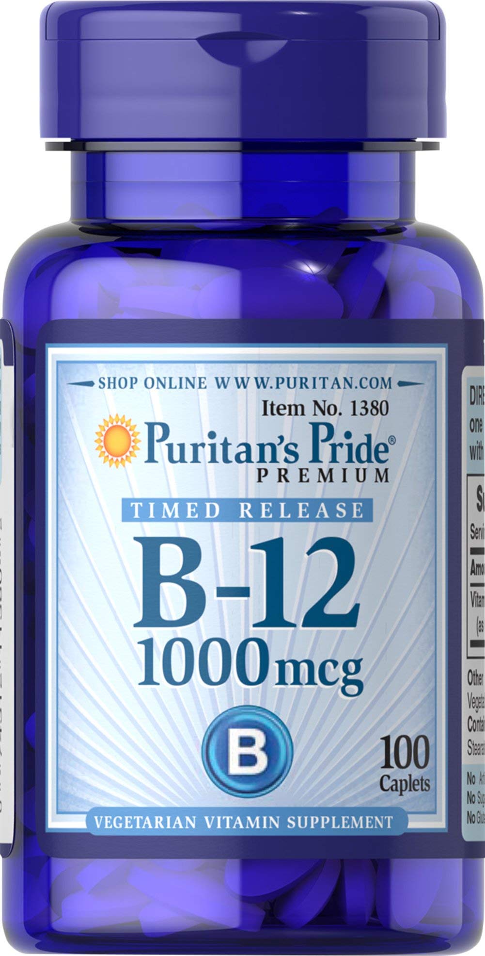 Puritan's Pride Timed Release Vitamin B-12 bottle (250 count)