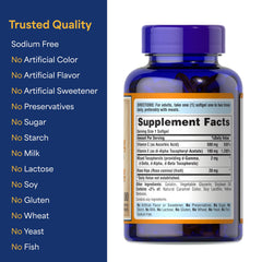 Packaging details of Puritan's Pride Vitamin C-500mg with Vitamin E-400