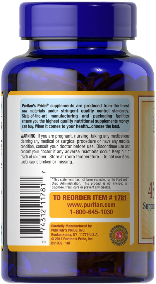 Puritan's Pride Vitamin E-1000 IU softgels bottle