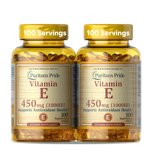 Puritan's Pride Vitamin E 2-pack bottle — front view
