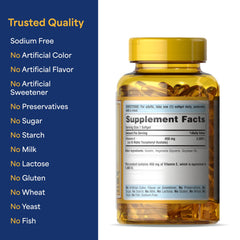 Two bottles with 200 softgels total and ingredients panel