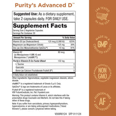 Close-up of Advanced D supplement capsules