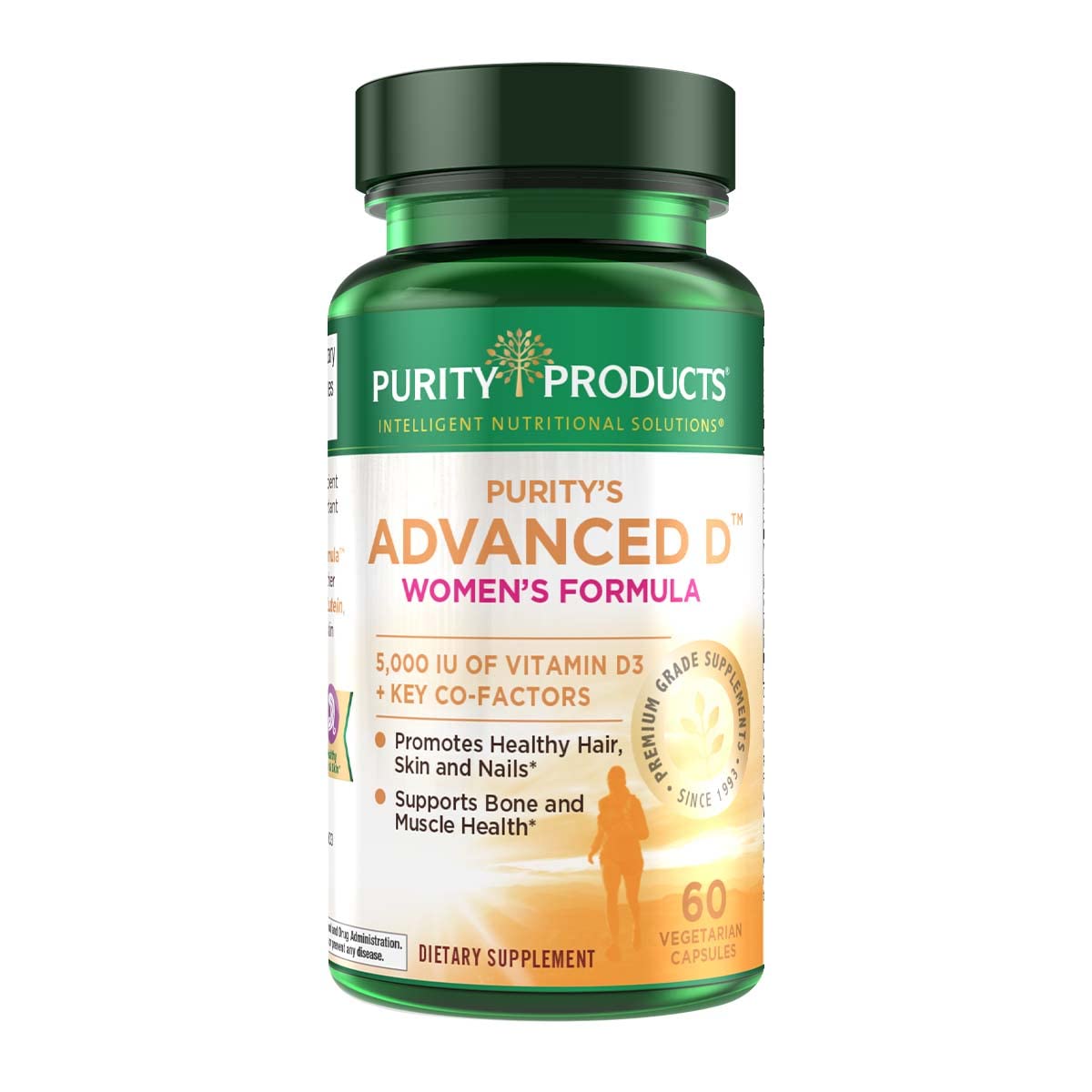 Bottle of Purity Dr Cannell Advanced D Womens Formula - 60 vegetarian capsules