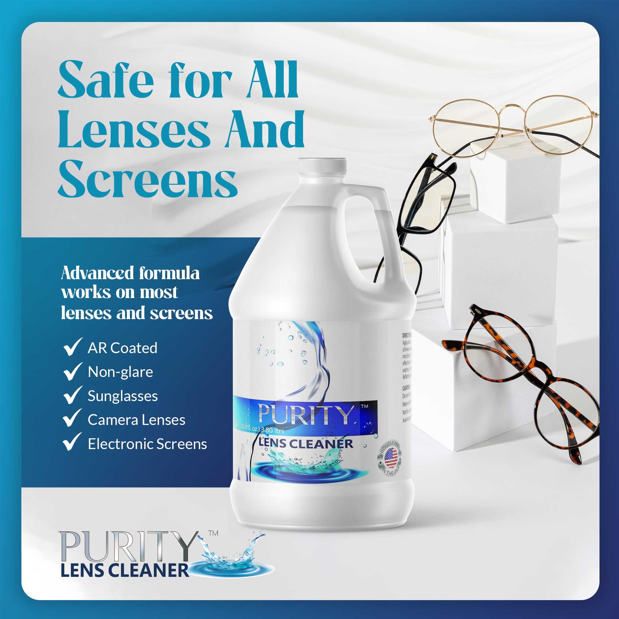 Clean eyeglasses with Purity Lens Cleaner