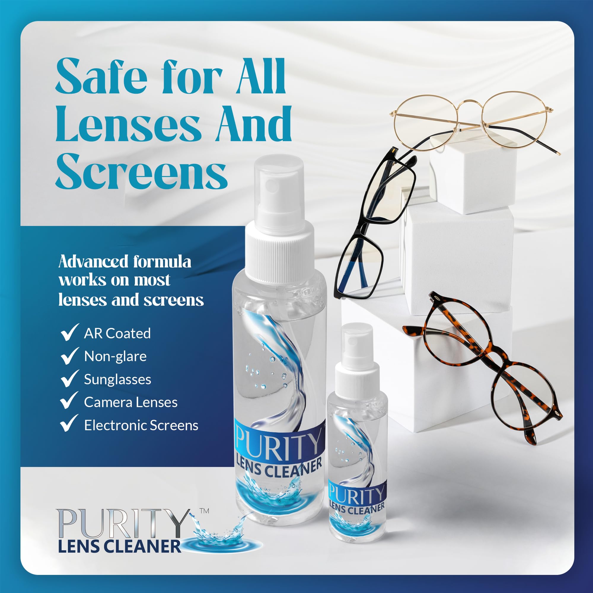 Streak-free clarity from Purity Eyeglass Cleaner