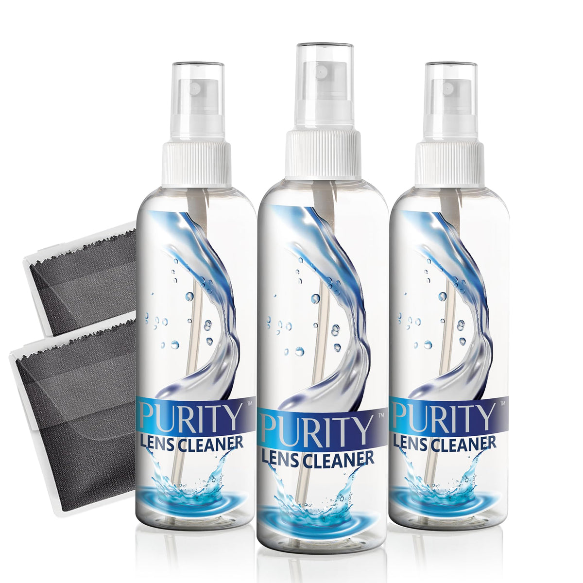 Purity Eyeglass Lens Cleaner Spray Kit with 3x8oz bottles