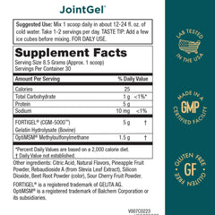 JointGel Berry Powder label close-up showing new label