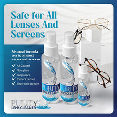 Cleans AR-coated and non-glare lenses safely