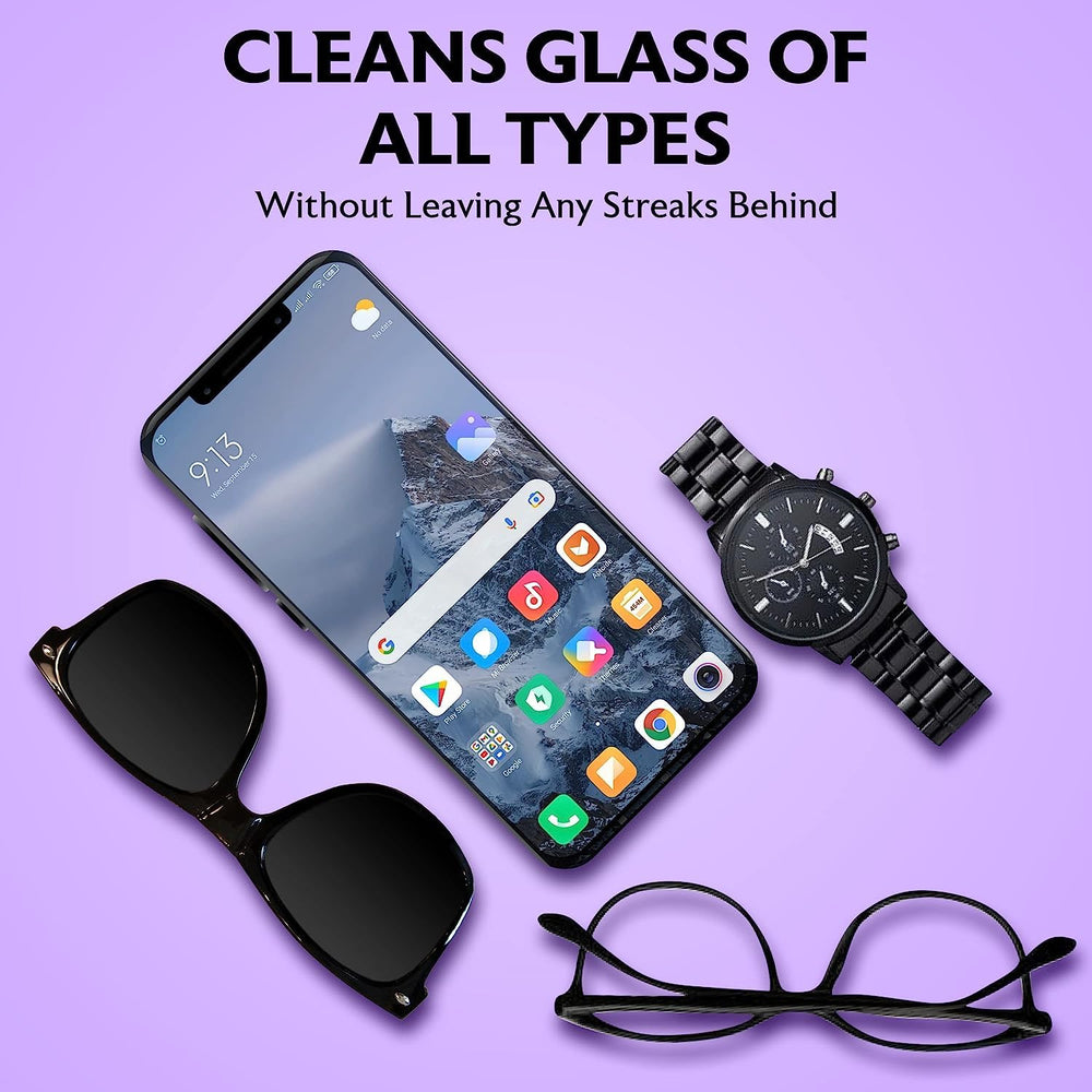 Glasses being cleaned with Purity microfiber cloth