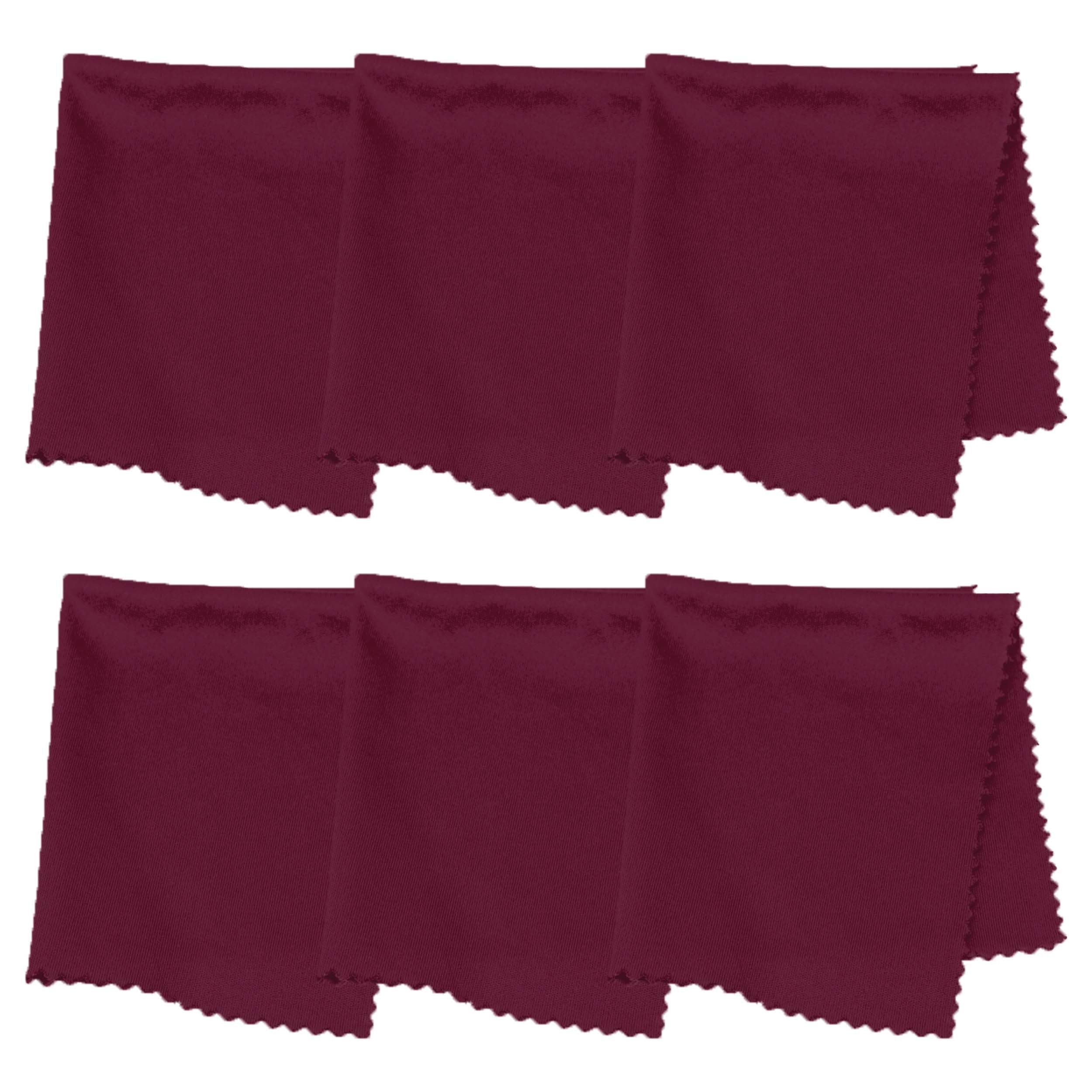 Purity Burgundy microfiber lens cleaning cloth 6-pack laid flat