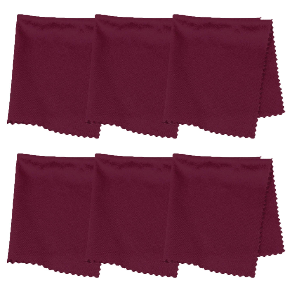 Purity Burgundy microfiber lens cleaning cloth 6-pack laid flat