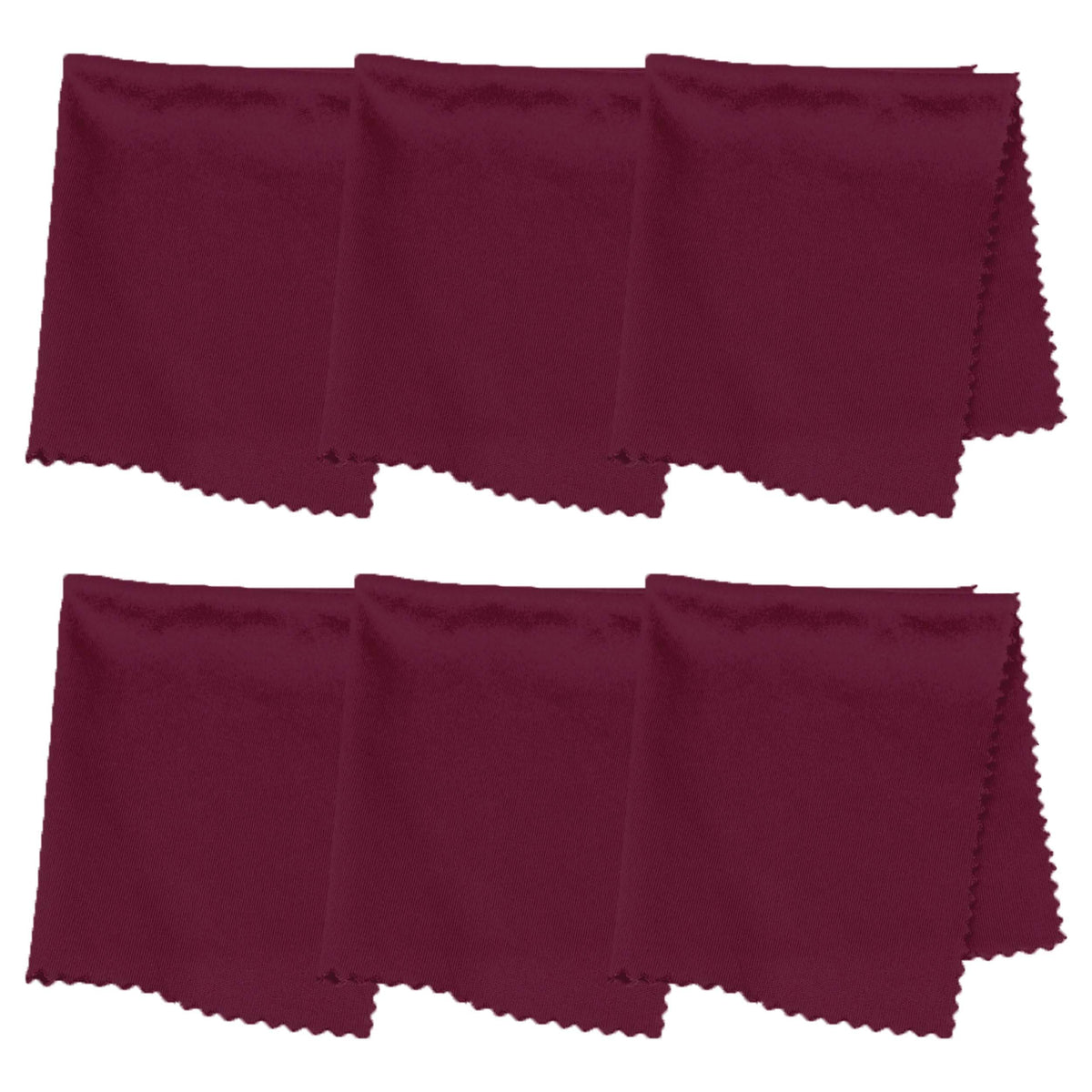 Purity Burgundy microfiber lens cleaning cloth 6-pack laid flat