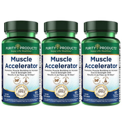 Purity Products Muscle Accelerator bottle label showing 650 mg formula