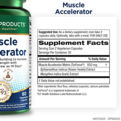 Purity Muscle Accelerator bottle with 60 vegetarian capsules displayed