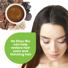 Purity Natural Beauty He Shou Wu powder dissolving into tea