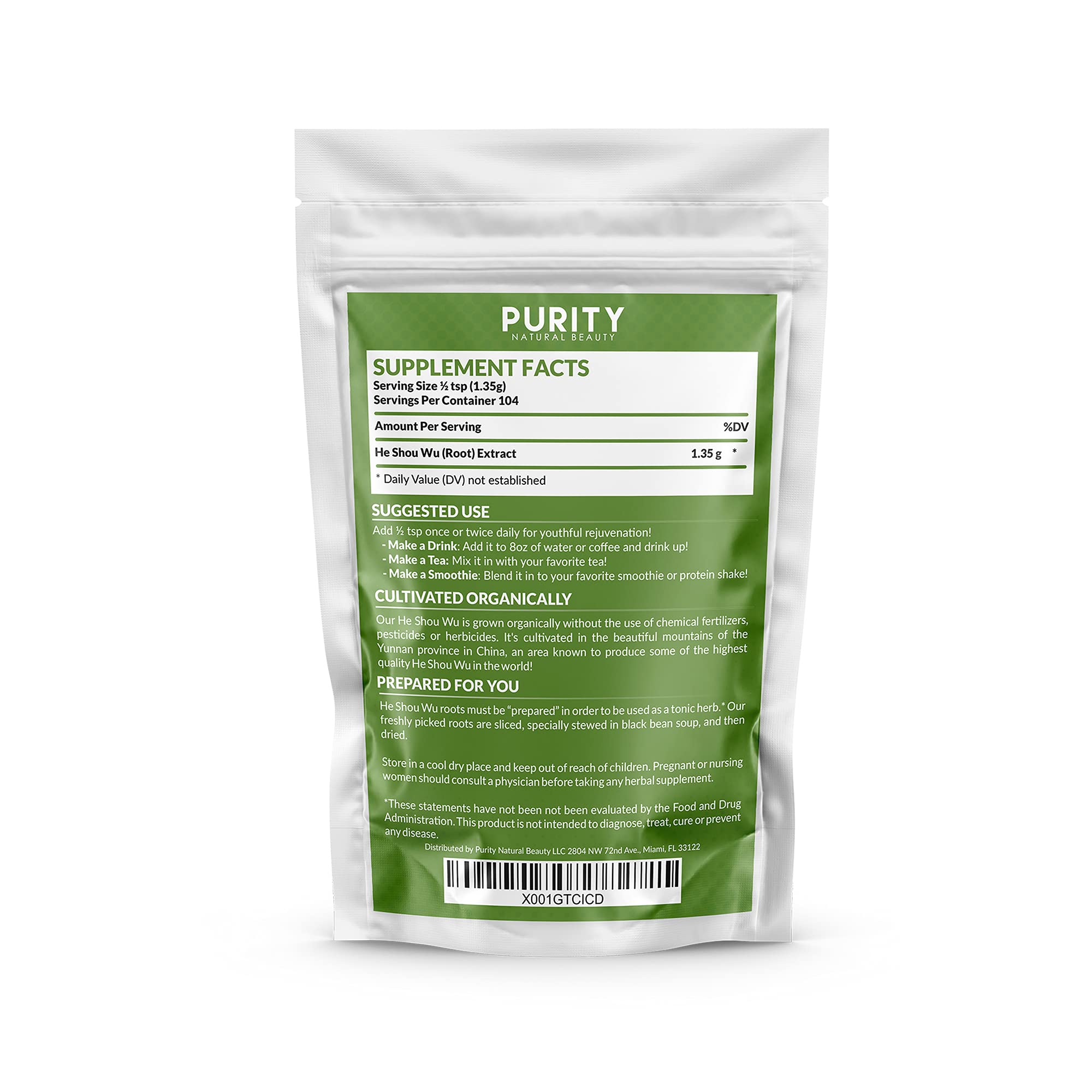 Purity Natural Beauty No-aftertaste powder ready to mix in beverages
