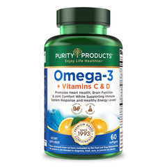 Purity Omega-3 Plus Vitamin C & D - 60 Softgels bottle (hero image)