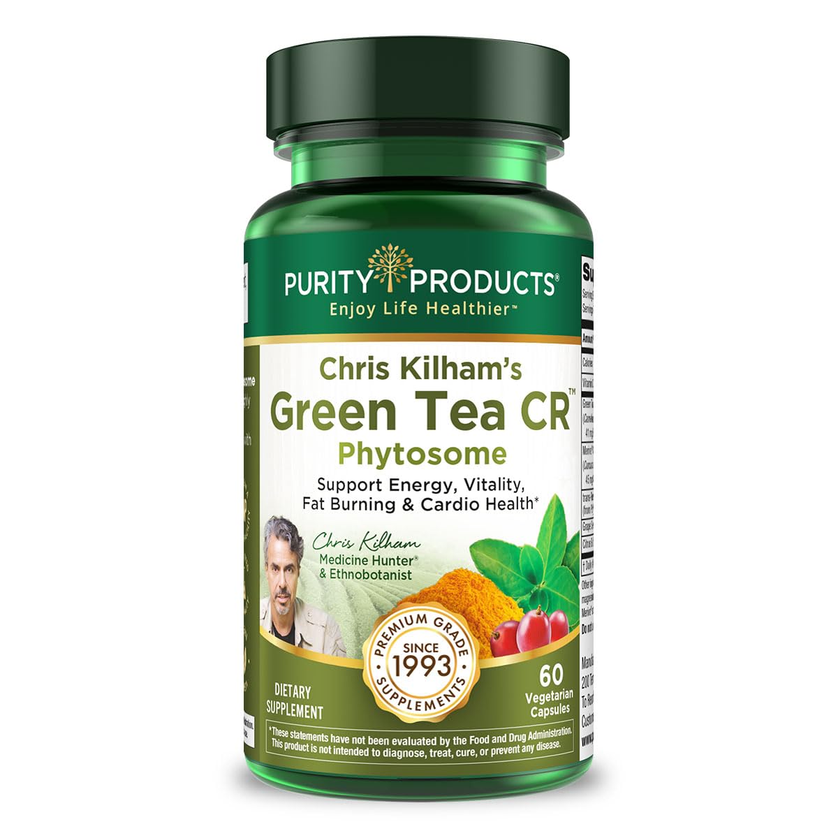 Purity Products Green Tea CR bottle with Phytosome tech for enhanced absorption