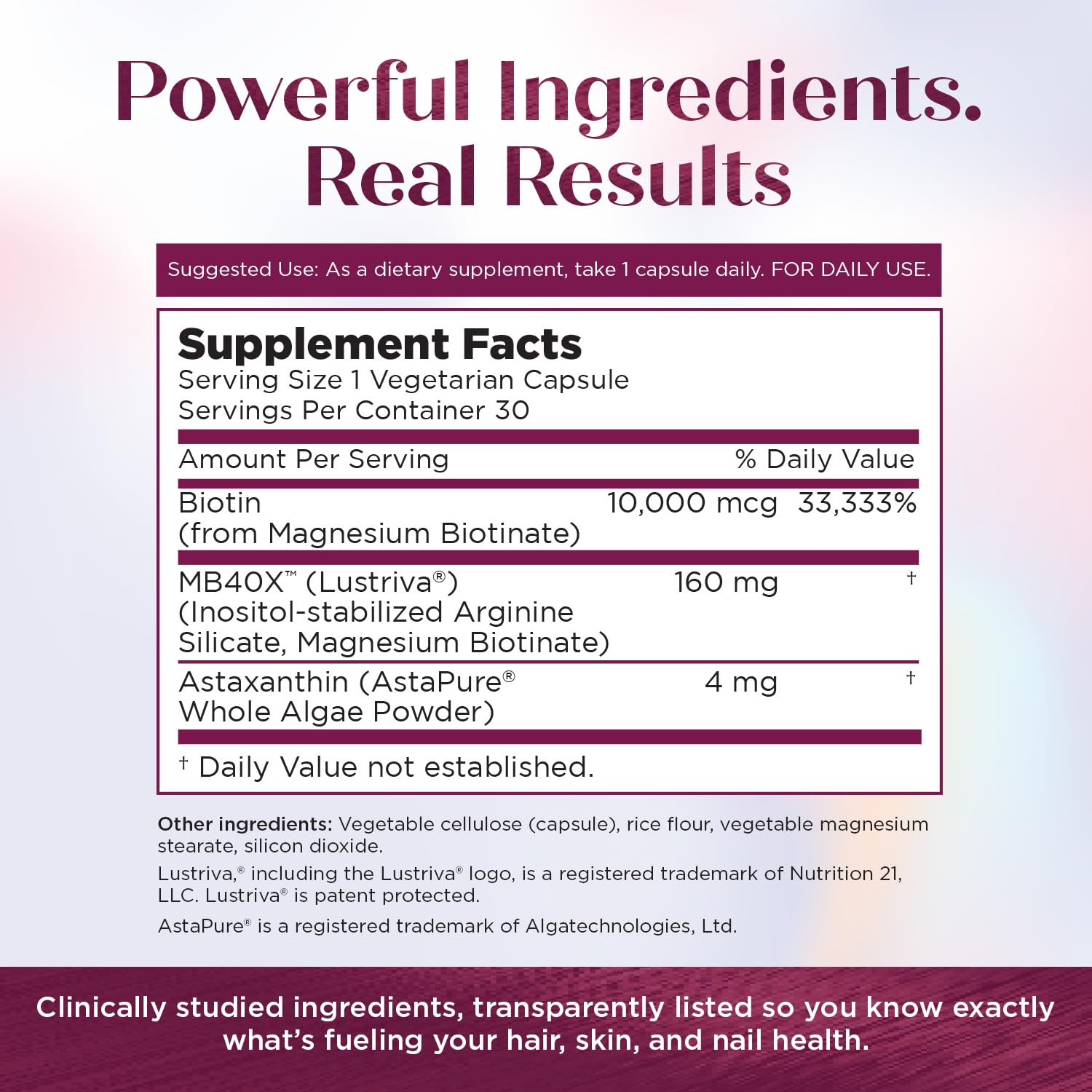 Purity Products MyBiotin ProClinical bottle with glass of water for easy daily intake