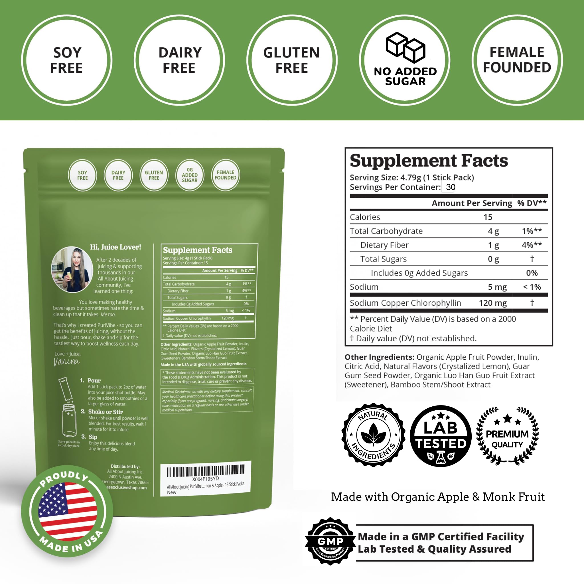 Dosage and open stick pack instructions