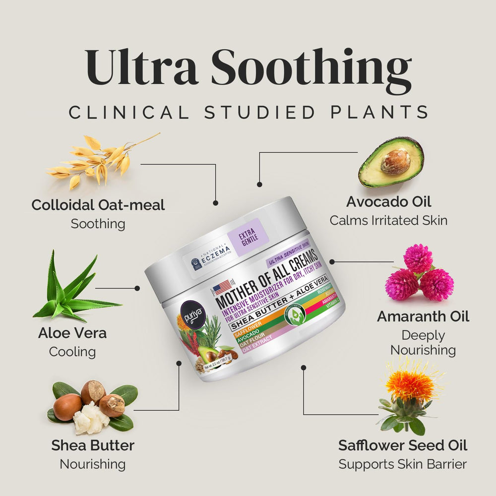 Puriya face skin softening closeup highlights hydrating botanical formula
