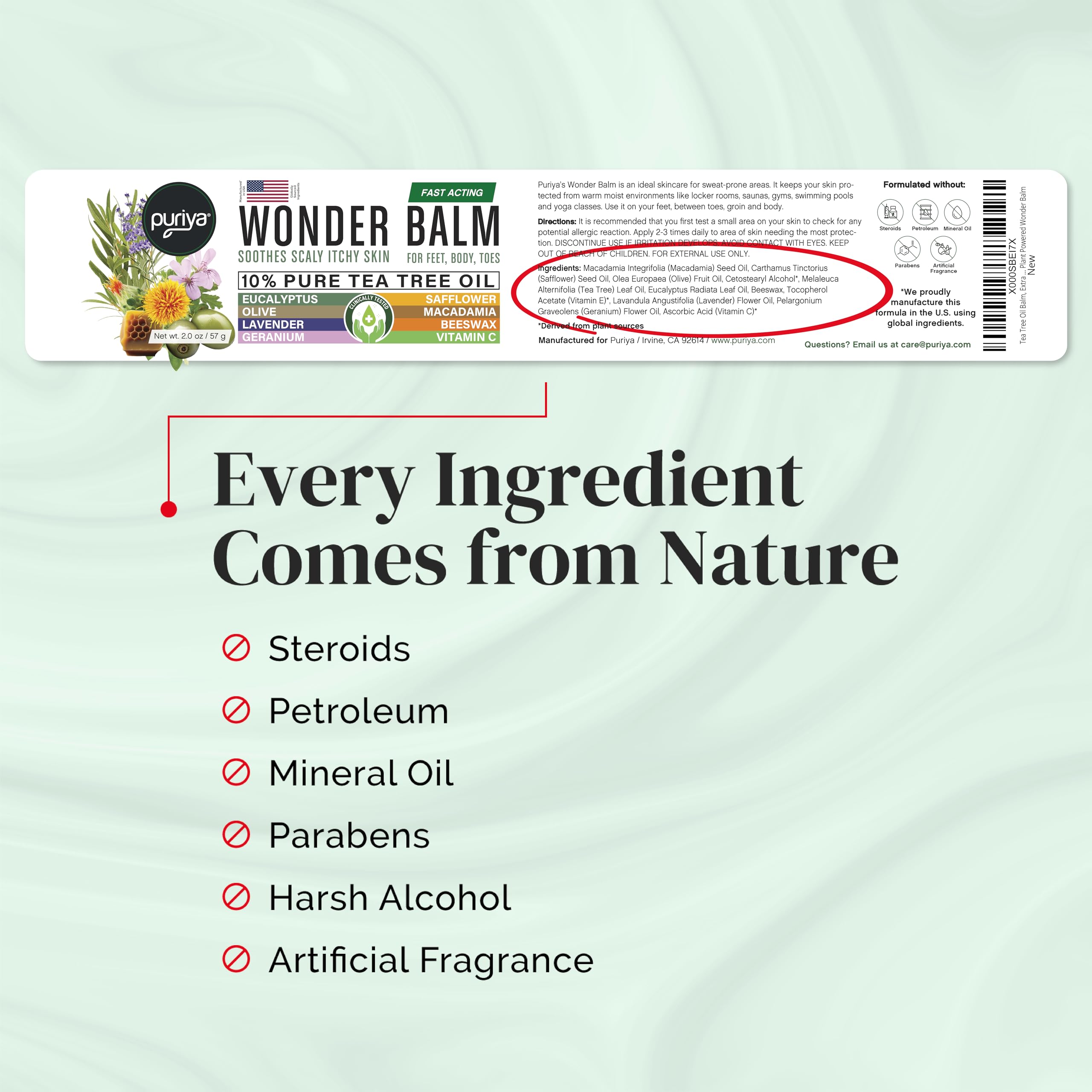 Puriya Wonder Balm barrier application demonstrates skin protection in active environments.