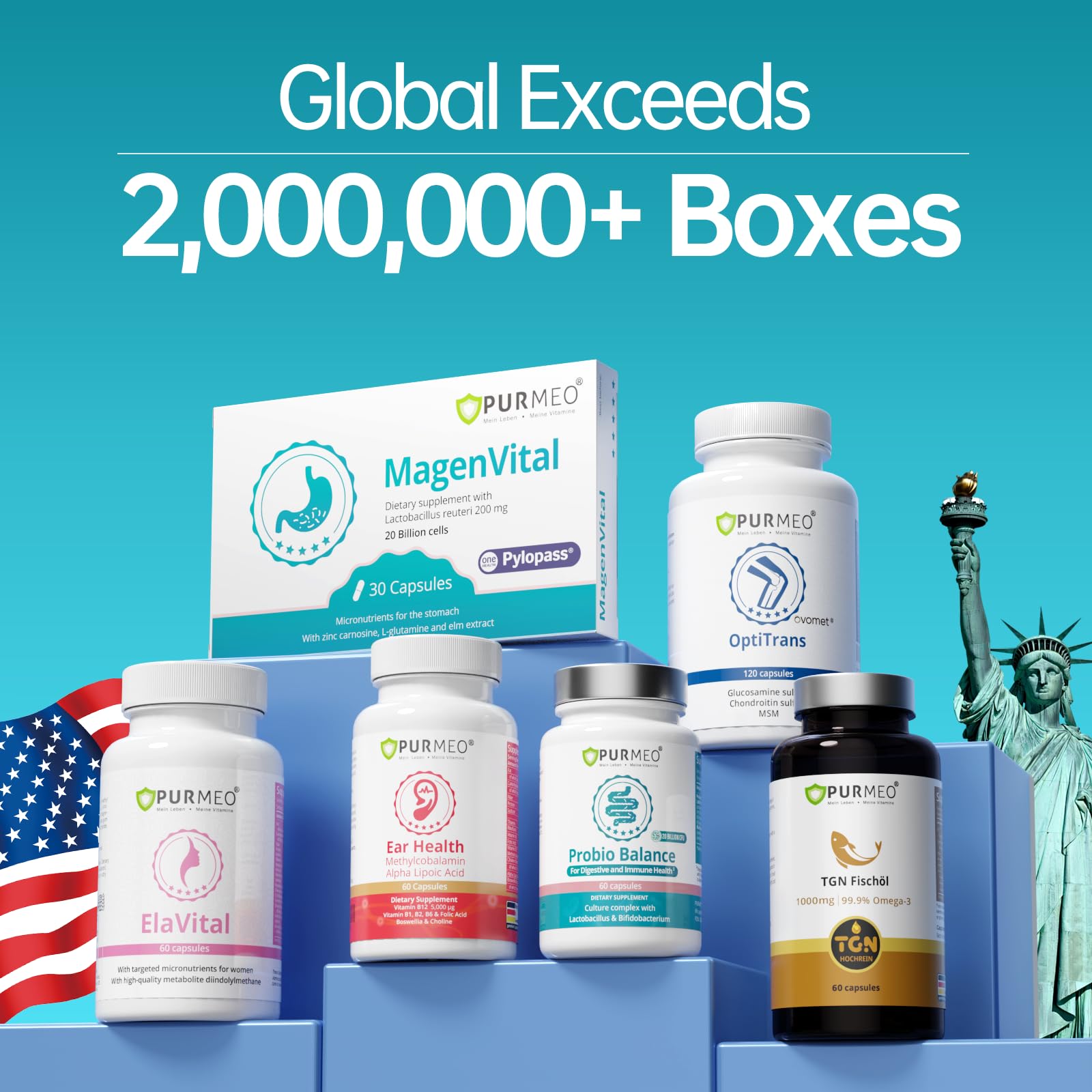 Purmeo immune support card suggests daily resilience benefits.