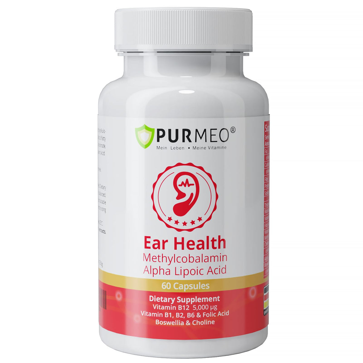 Purmeo Tinnitus Relief bottle and 60 day supply hero image