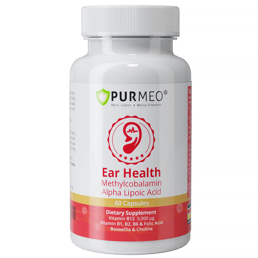 Purmeo Tinnitus Relief bottle and 60 day supply hero image