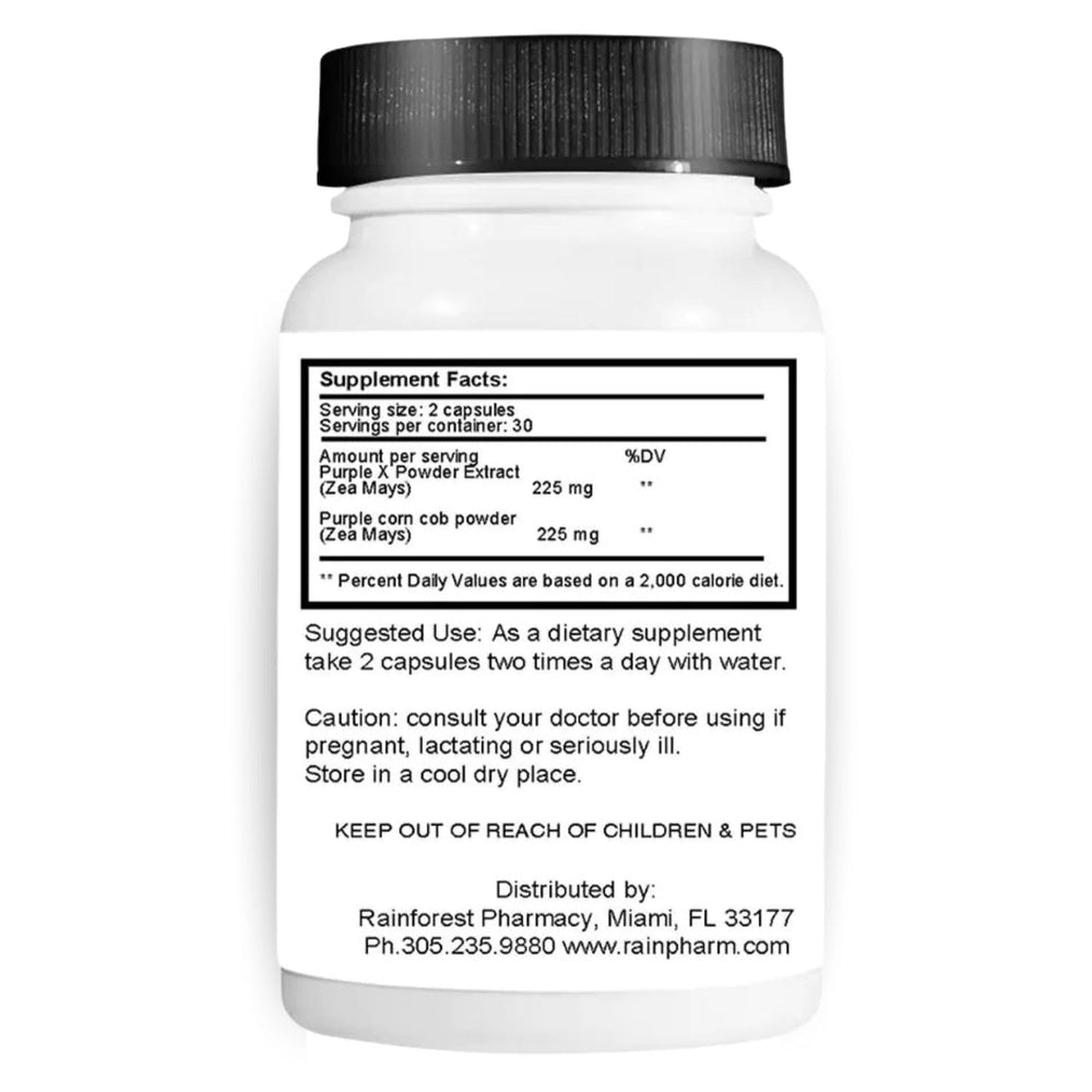 Purple Max ingredients featuring purple corn extract and 15% phenolics