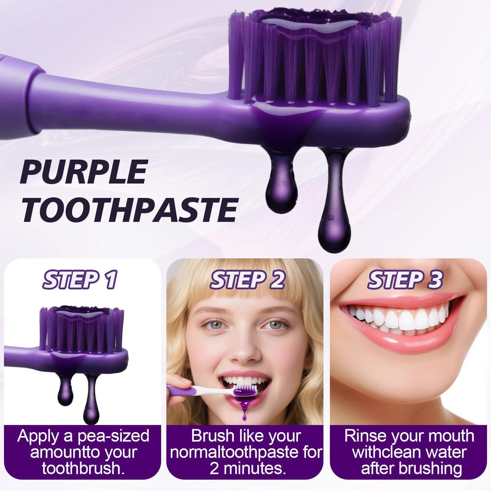 Natural plant extracts used in purple whitening toothpaste