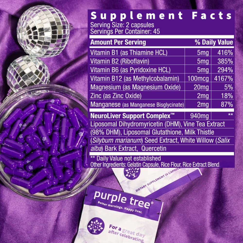 Purple Tree bottle with 90 pills and label