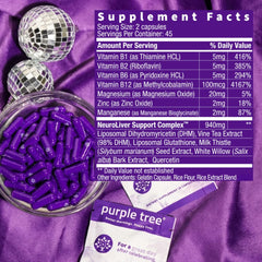 Purple Tree bottle with 90 pills and label