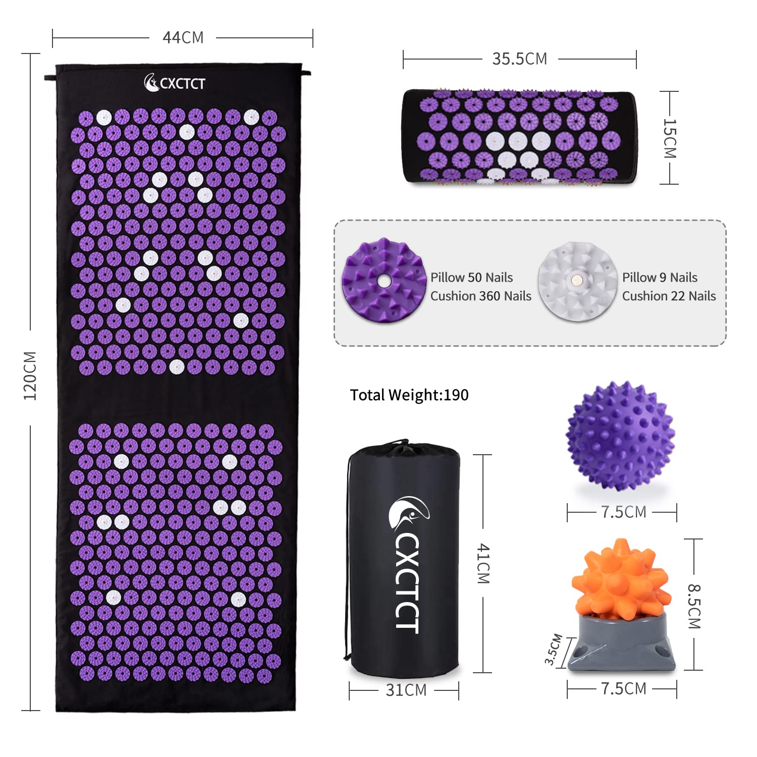 Close-up of eco-friendly cotton surface on acupressure mat