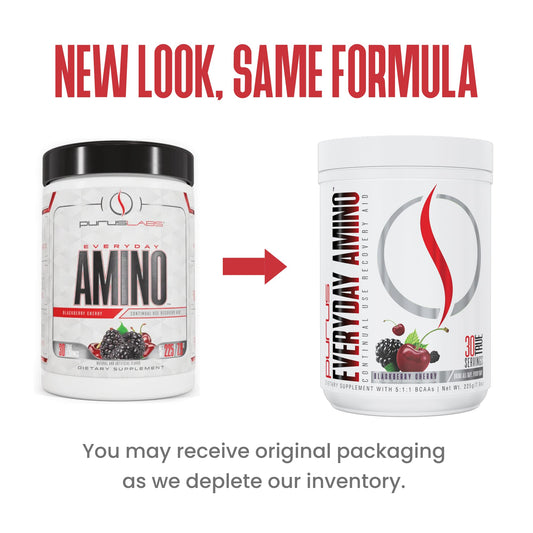 Purus Labs Everyday Amino BCAA Powder Blackberry Cherry flavor back label