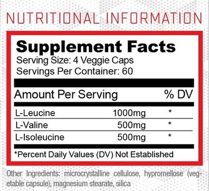 Close-up of 2:1:1 BCAA ratio (leucine, valine, isoleucine)