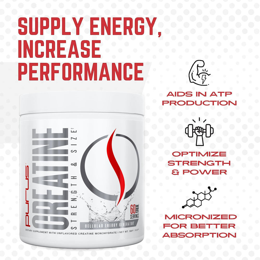Serving size directions for Purus Labs Creatine Powder