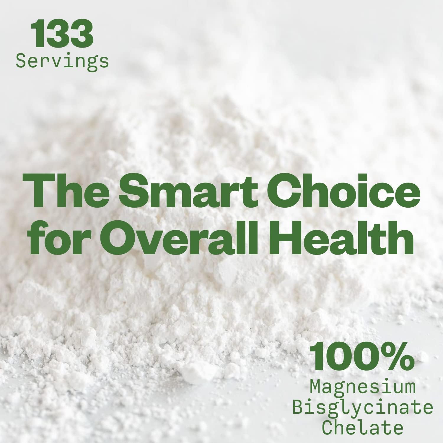 Powdered magnesium glycinate in a scoop