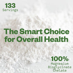 Powdered magnesium glycinate in a scoop