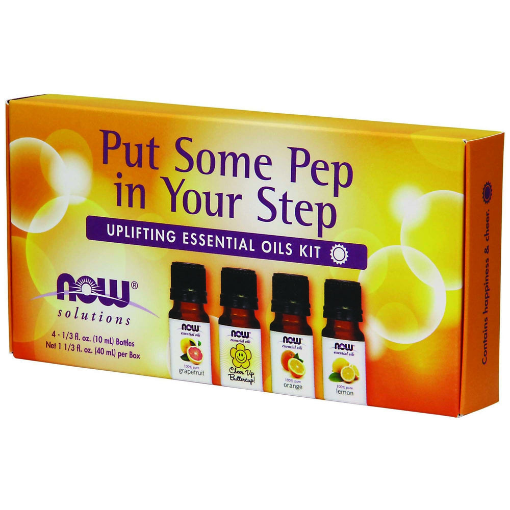 Put Some Pep in Your Step Uplifting Essential Oils Kit by NOW Foods - 4 x 10 mL