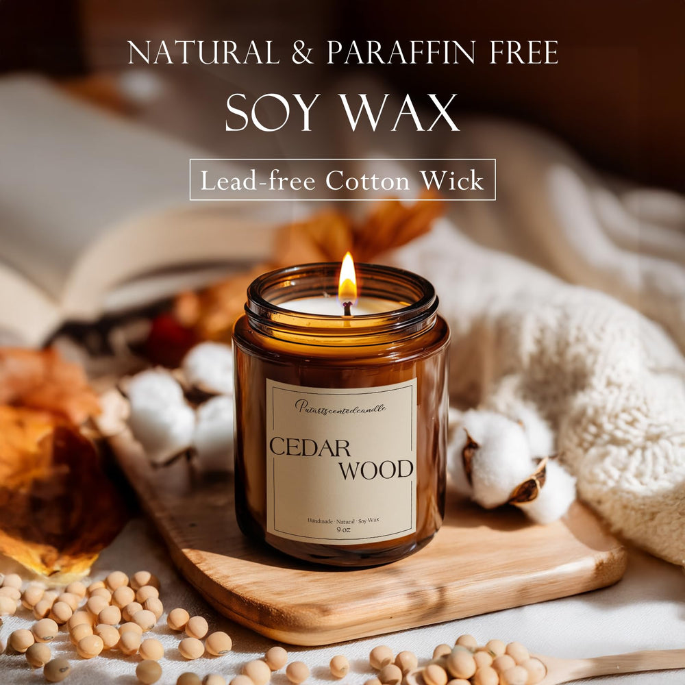 Luxurious Putart Cedar Wood Candle in gift box