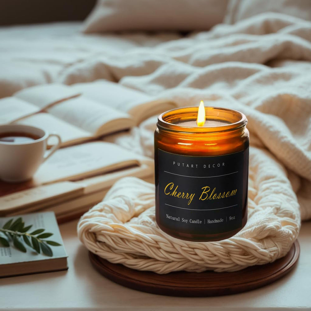 Reusable glass jar after the candle is finished