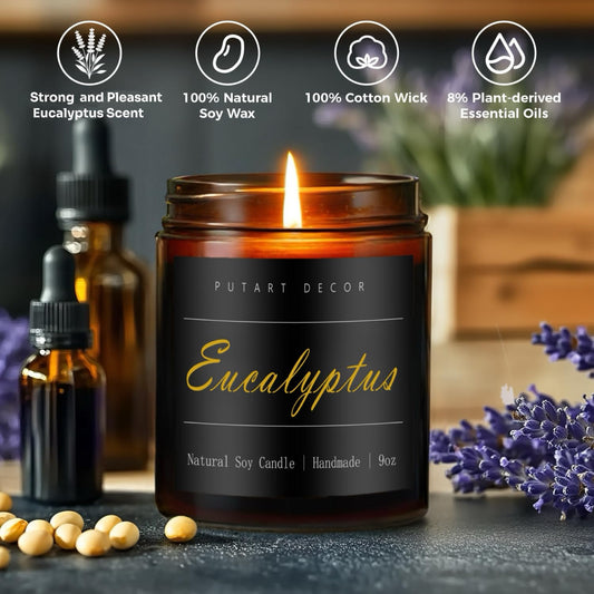 Luxurious candle packaging for Putart Eucalyptus Mint