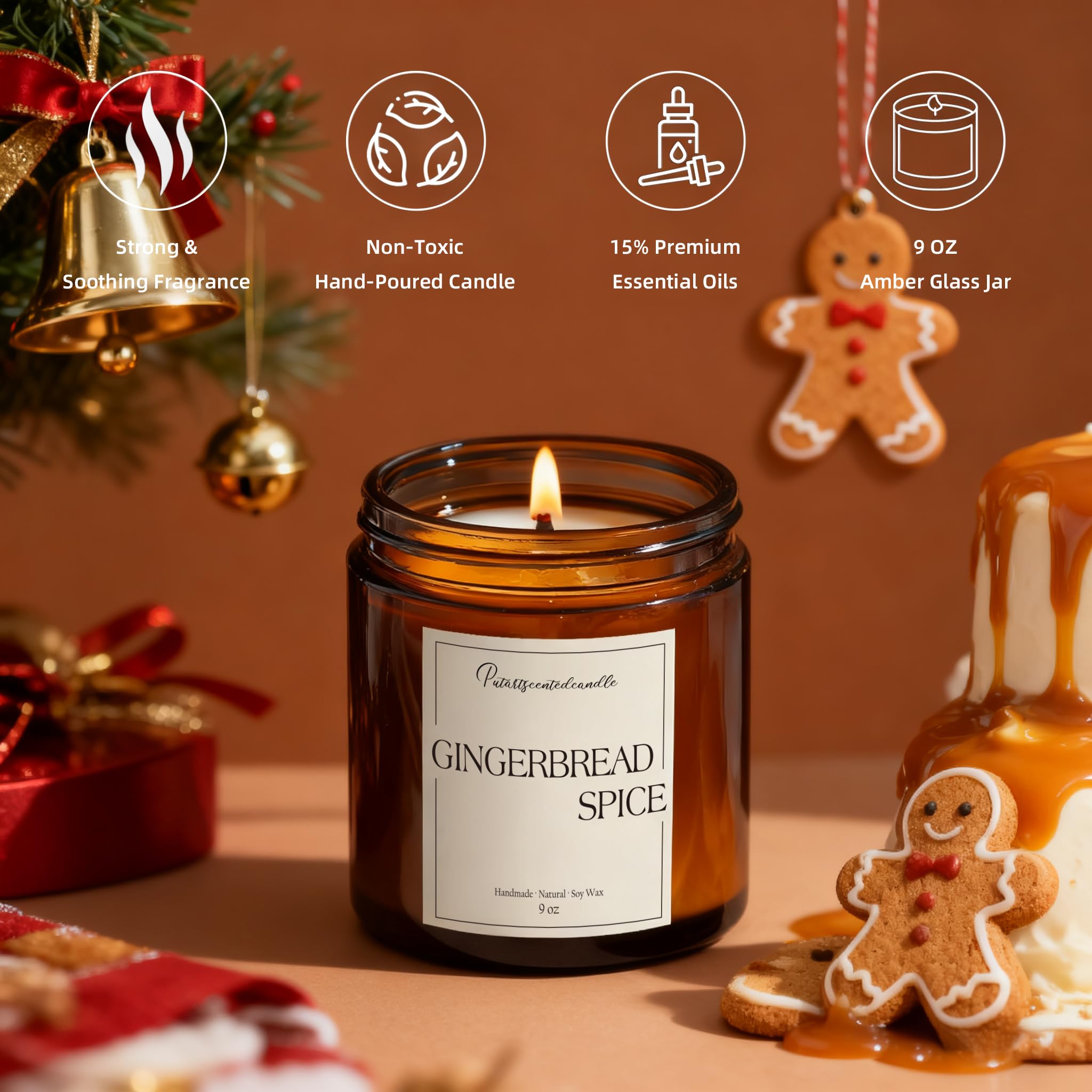 Lighting a Gingerbread Spice Candle for home scent